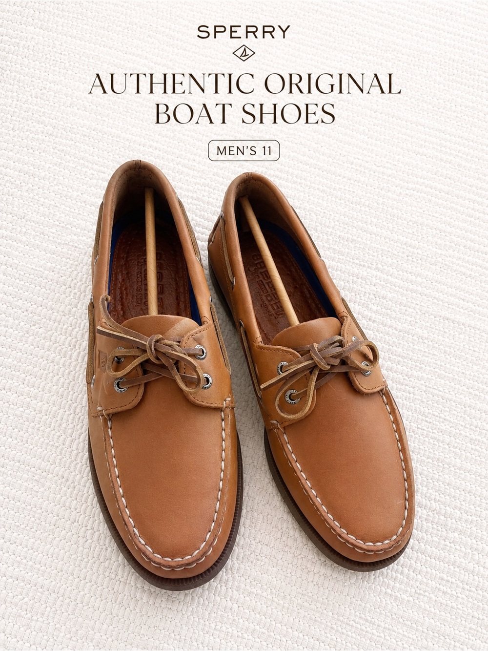 Sperry Authentic Original Sahara Leather Boat Shoes Men’s 11 NIB Classic
